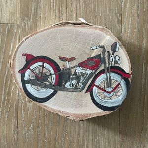 Motorcycle Painted on Wood | Watercolor on Wood